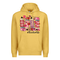 Antique Gold valentines day teacher life Premium Hoodie - MaliasSmallBusiness