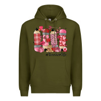 Army Green valentines day teacher life Premium Hoodie - MaliasSmallBusiness