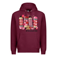 Burgundy valentines day teacher life Premium Hoodie - MaliasSmallBusiness