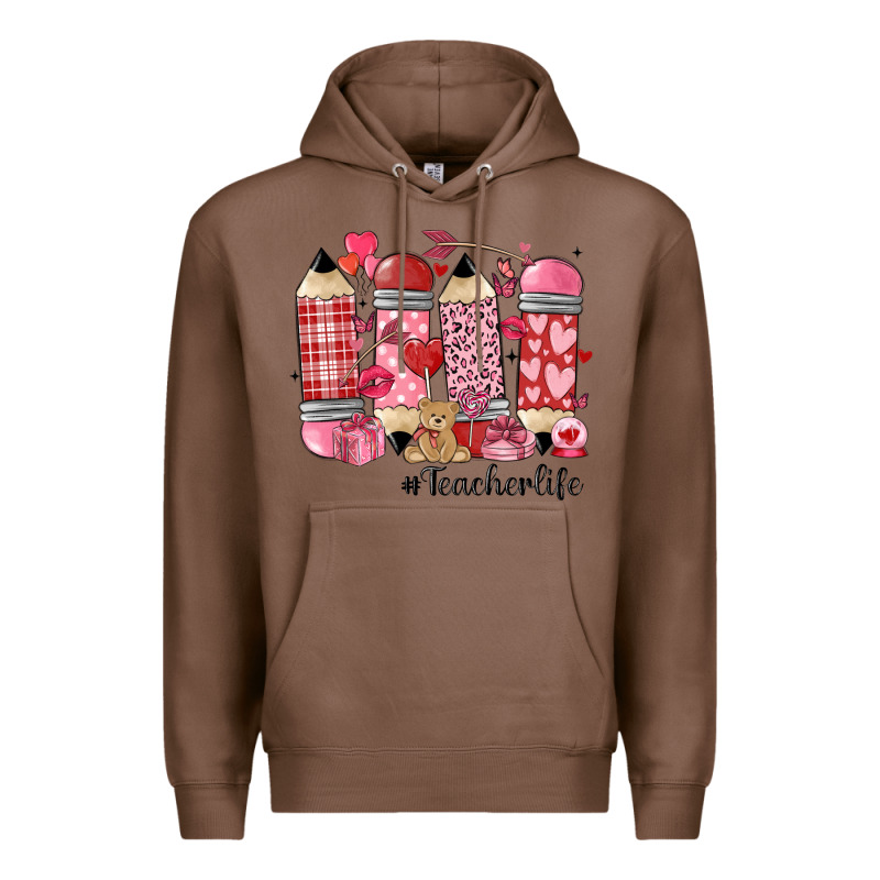 Valentines Day Teacher Life Premium Hoodie by MaliasSmallBusiness | Teevron