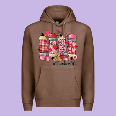 Valentines Day Teacher Life Premium Hoodie Designed By Maliassmallbusiness
