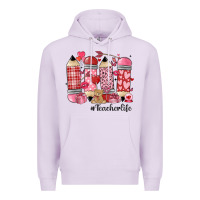 Lilac valentines day teacher life Premium Hoodie - MaliasSmallBusiness