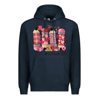 Navy valentines day teacher life Premium Hoodie - MaliasSmallBusiness