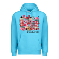 Ocean Blue valentines day teacher life Premium Hoodie - MaliasSmallBusiness