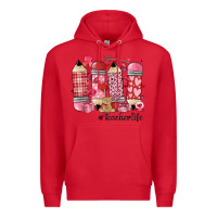 Red valentines day teacher life Premium Hoodie - MaliasSmallBusiness