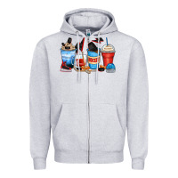 Heather Grey hockey begins after coffee cups Zipper Hoodie - Zillion Design Studio
