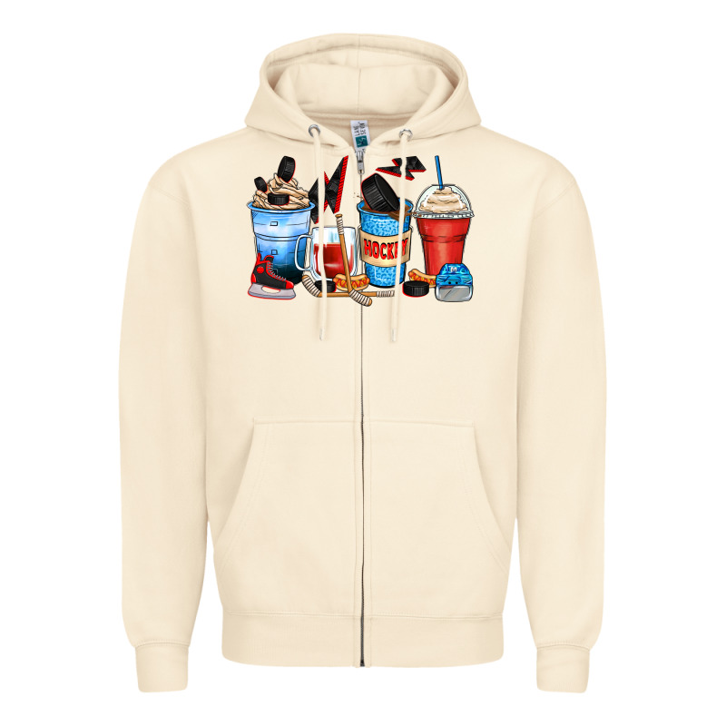 Hockey Begins After Coffee Cups Zipper Hoodie by Zillion Design Studio | Teevron