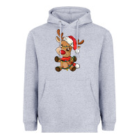 Heather Grey baby christmas reindeer Heavyweight Hoodie - AdoDesignShop