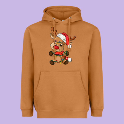 Baby Christmas Reindeer Heavyweight Hoodie Designed By Adodesignshop