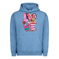 Pigment Pebble Blue love valentines day Urban Hoodie - NancyCooperArtShop