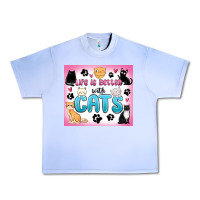 Grape Ice life is better with cats Urban Heavy Tee - MaliasSmallBusiness