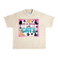 Sandshell life is better with cats Urban Heavy Tee - MaliasSmallBusiness