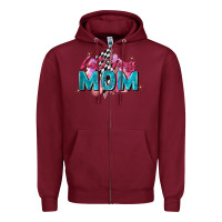 Burgundy hot mess mom Zipper Hoodie - Zillion Design Studio
