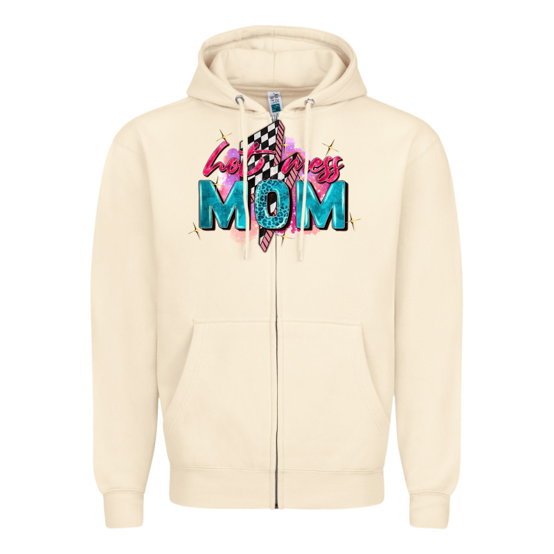 Hot Mess Mom Zipper Hoodie by Zillion Design Studio | Teevron