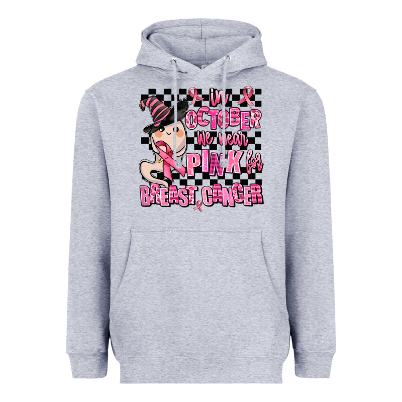 In October We Wear Pink For Breast Cancer Heavyweight Hoodie by AdoDesignShop | Teevron