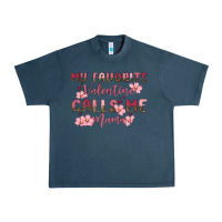 Midnight Navy my favorite valentine calls me mama Urban Heavy Tee - MaliasSmallBusiness