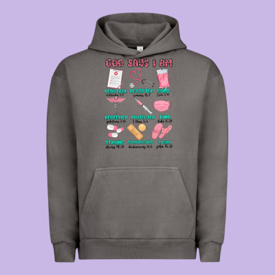 God Says I Am Nurse Urban Hoodie Designed By Maliassmallbusiness