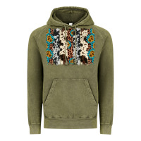Vintage Olive cowhide leopard gemstone brushstroke Vintage Hoodie - AdoDesignShop
