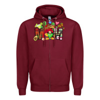 Burgundy mexican mom gnome Zipper Hoodie - CTS Tumbler Store
