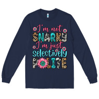 Navy i m not snarky i m just selectively polite Long Sleeve Tee - Zillion Design Studio