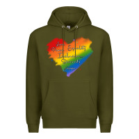 Army Green kindness equality peace love inclusion diversity h Premium Hoodie - MaliasSmallBusiness