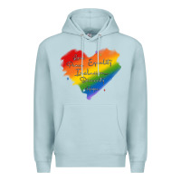 Blue Mist kindness equality peace love inclusion diversity h Premium Hoodie - MaliasSmallBusiness