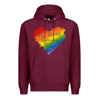 Burgundy kindness equality peace love inclusion diversity h Premium Hoodie - MaliasSmallBusiness
