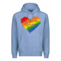 Colony Blue kindness equality peace love inclusion diversity h Premium Hoodie - MaliasSmallBusiness