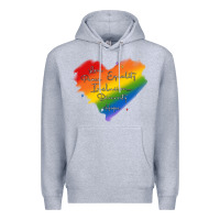 Heather Grey kindness equality peace love inclusion diversity h Premium Hoodie - MaliasSmallBusiness