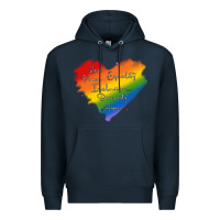 Navy kindness equality peace love inclusion diversity h Premium Hoodie - MaliasSmallBusiness
