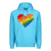 Ocean Blue kindness equality peace love inclusion diversity h Premium Hoodie - MaliasSmallBusiness