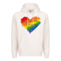 Pale Pink kindness equality peace love inclusion diversity h Premium Hoodie - MaliasSmallBusiness