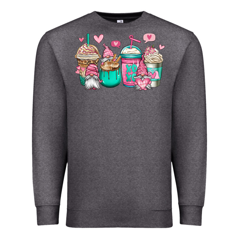 Valentines Day Gnomes Coffee Cups Premium Sweatshirt by Jasminsmagicworld | Teevron