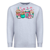 Heather Grey valentines day gnomes coffee cups Premium Sweatshirt - Jasminsmagicworld