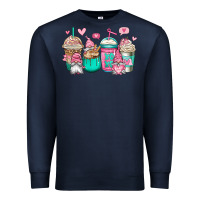 Navy valentines day gnomes coffee cups Premium Sweatshirt - Jasminsmagicworld