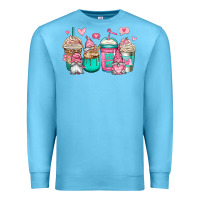Ocean Blue valentines day gnomes coffee cups Premium Sweatshirt - Jasminsmagicworld