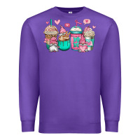 Purple valentines day gnomes coffee cups Premium Sweatshirt - Jasminsmagicworld