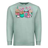Seafoam valentines day gnomes coffee cups Premium Sweatshirt - Jasminsmagicworld