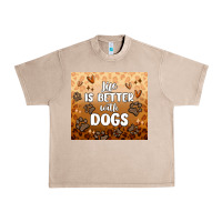 French Oak life is better with dogs Urban Heavy Tee - MaliasSmallBusiness