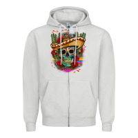Dove Grey mexican skeleton Zipper Hoodie - CTS Tumbler Store