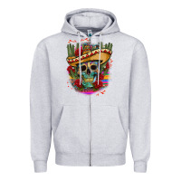 Heather Grey mexican skeleton Zipper Hoodie - CTS Tumbler Store