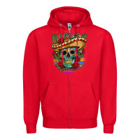 Red mexican skeleton Zipper Hoodie - CTS Tumbler Store