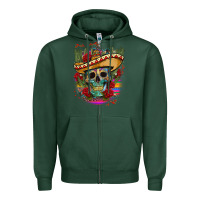 Sports Green mexican skeleton Zipper Hoodie - CTS Tumbler Store