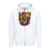 White mexican skeleton Zipper Hoodie - CTS Tumbler Store