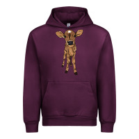Mauve Wine baby cow Urban Hoodie - NancyCooperArtShop
