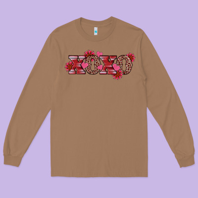 Long Sleeve Tee valentine's day xoxo sunflower heart
