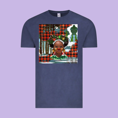 Christmas African Girl Vintage Tee Designed By Barkaloodesign