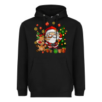 Santa And Reindeer Heavyweight Hoodie | Teevron