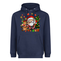 Navy santa and reindeer Heavyweight Hoodie - AdoDesignShop