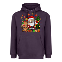 Plum santa and reindeer Heavyweight Hoodie - AdoDesignShop